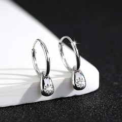 S925 Sterling Silver Eight-Pointed Star Drop Earrings - Minimalist North Star Dangle Earrings with Cubic Zirconia for Women