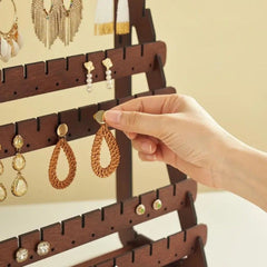 Solid Wood Multi-Functional Jewelry Display Rack - Professional Earring & Bracelet Organizer - High-End Boutique Stall & Photography Props