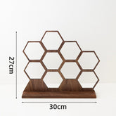 Walnut Honeycomb Earring Display Stand - Solid Wood Jewelry Organizer - Retro Photography Props & Home Decor Ornaments