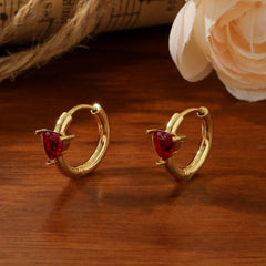 18K Gold Hollow Inverted Triangle Earrings - Geometric Zircon Leverback Hoops - Tarnish-Proof Titanium Steel Polygonal Earrings for Women