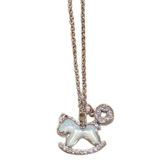 Natural Shell Pony Pendant Necklace – 18K Gold Plated Zodiac Horse Spirit Necklace, Meaningful Good Luck Jewelry Gift for Women
