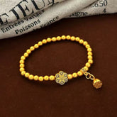 Ancient Method Inherited Golden Lotus Six-Phase Flower Bracelet Retro Transfer Bead Silk Lotus Pod Bracelet