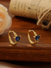 18K Gold Hollow Inverted Triangle Earrings - Geometric Zircon Leverback Hoops - Tarnish-Proof Titanium Steel Polygonal Earrings for Women