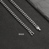 Heavyweight Titanium Steel Cuban Link Necklace – 360° Round Grinding Tightly Encrypted Chain, Hip-Hop Streetwear Jewelry with Industrial Security Buckle for Men