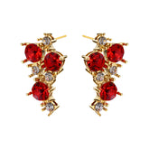 Red Cherry Earrings for Women - Niche 18K Gold Plated Titanium Steel Studs - Tarnish-Proof Hypoallergenic Light Luxury Jewelry
