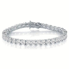 Classic 18K Gold Electroplated Zircon High-End Tennis Bracelet Full Of Diamonds Personalized Fashion Trend European And American Hip-Hop Style New