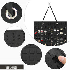 Hanging Wall Jewelry Organizer – Large Capacity Felt Earring Storage Bag & Display Board for Studs, Hoops, and Dangle Earrings