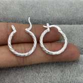 "Cross-Border" Twisted Texture Large Hoops - S925 Silver Needle High-End Circle Earrings - Personalized Minimalist Statement Jewelry