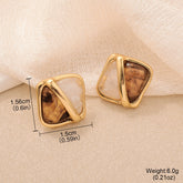 Natural Tiger Eye Drop Earrings - S925 Silver Needle Maillard Style Retro Lever-Back Earrings for Women