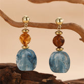French-Style Clear Acrylic Pendant Earrings - Minimalist Geometric Dangle Earrings for Women