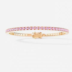 Minimalist Pave Diamond Link Bracelet – 18K Rose Gold & White Gold Plated Jewelry, Elegant Simple Chain Bracelet, Fashionable Gift for Friends