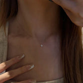 Minimalist Water Drop Pendant Necklace – 18K Gold Plated Stainless Steel Thin Clavicle Chain for Women