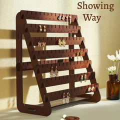 Solid Wood Multi-Functional Jewelry Display Rack - Professional Earring & Bracelet Organizer - High-End Boutique Stall & Photography Props