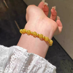 Ancient Method Filigree Hydrangea Bracelet – 18K Gold Plated Hollow Ball Bead Jewelry, New Chinese Style Exquisite Gift for Girlfriend