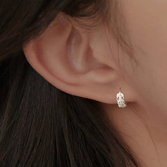 S999 Sterling Silver Feather Hoop Earrings - Hypoallergenic Dainty Leaf Drop Earrings for Sensitive Ears