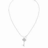 Retro Iris Key Pendant Necklace – 18K Gold Plated Light Luxury Clavicle Chain, Versatile Niche Design Long Sweater Chain for Women