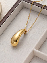 Minimalist Water Drop Pendant Necklace - Japanese & Korean "Ins" Style 18K Gold Plated Teardrop Necklace for Women