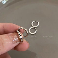 S925 Sterling Silver Double Hoop Earrings - 18K Gold Plated Niche Design Ear Buckles - Hypoallergenic Minimalist Stacked Jewelry for Women