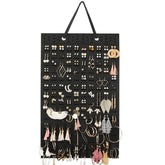 Hanging Wall Jewelry Organizer – Large Capacity Felt Earring Storage Bag & Display Board for Studs, Hoops, and Dangle Earrings