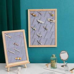 Wall-Mounted Jewelry & Hairpin Display Board - Multi-Functional Headwear Organizer Frame - Aesthetic Earring, Necklace, and Hair Accessory Storage Rack for Home Decor