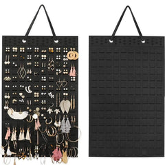 Hanging Wall Jewelry Organizer – Large Capacity Felt Earring Storage Bag & Display Board for Studs, Hoops, and Dangle Earrings