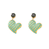 Stainless Steel Green Charm Hoop Earrings - 18K Gold Plated Sun, Heart & Rose Dangle Earrings for Women