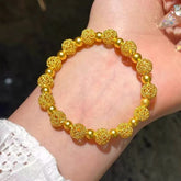 Ancient Method Filigree Hydrangea Bracelet – 18K Gold Plated Hollow Ball Bead Jewelry, New Chinese Style Exquisite Gift for Girlfriend