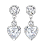 S925 Sterling Silver Heart Stud Earrings - 5A Cubic Zirconia Dainty Love Studs - Hypoallergenic Minimalist Sparkling Jewelry for Daily Wear