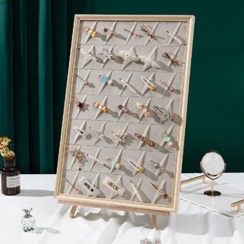 Wall-Mounted Jewelry & Hairpin Display Board - Multi-Functional Headwear Organizer Frame - Aesthetic Earring, Necklace, and Hair Accessory Storage Rack for Home Decor