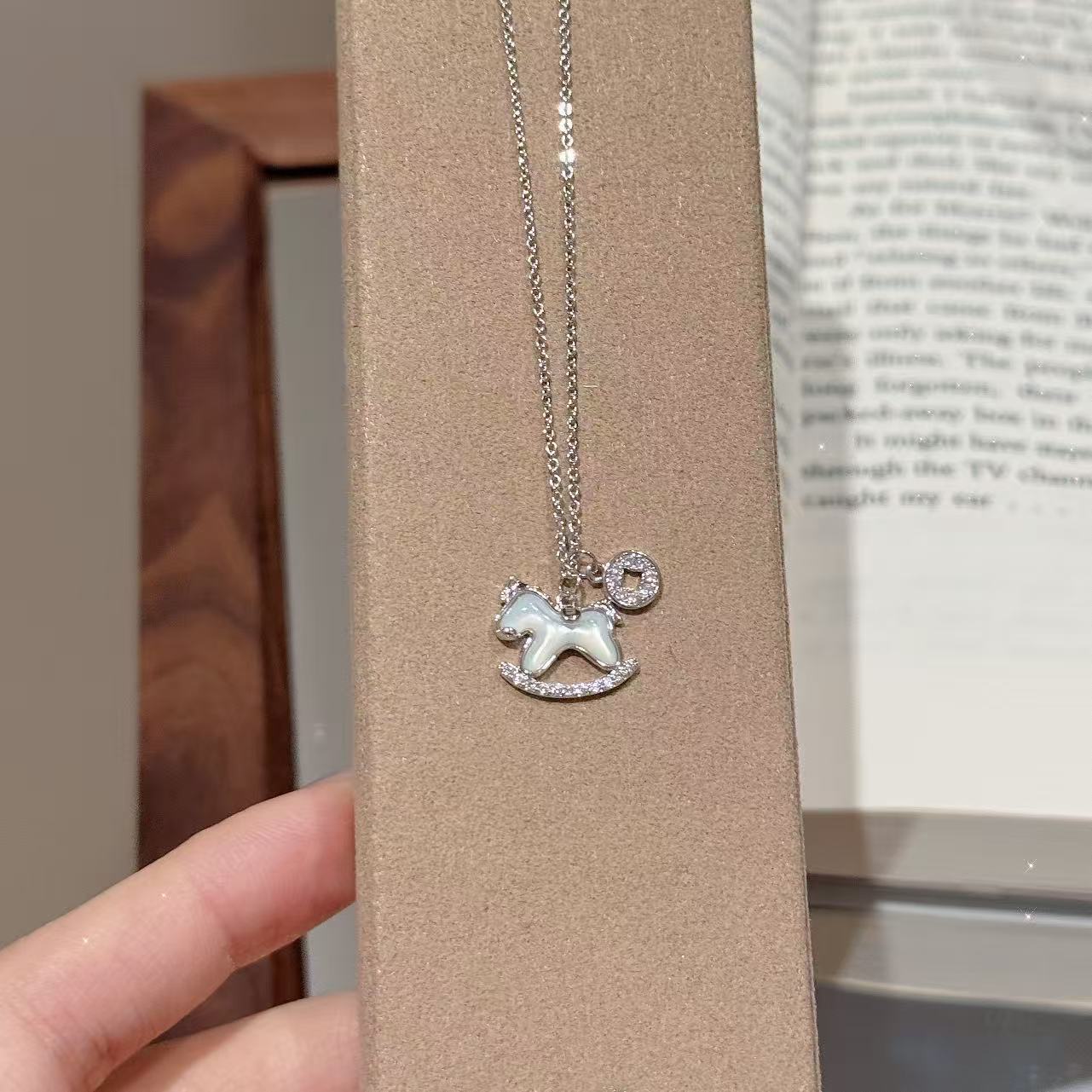Natural Shell Pony Pendant Necklace – 18K Gold Plated Zodiac Horse Spirit Necklace, Meaningful Good Luck Jewelry Gift for Women