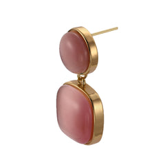 French Enamel Geometric Earrings with S925 Silver Needle - Small Fragrance Style Studs for Women