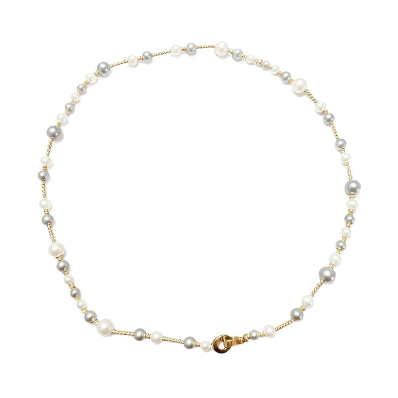 Long Pearl Y-Shaped Sweater Chain – 18K Gold Plated Layered Lariat Necklace for Autumn & Winter Fashion