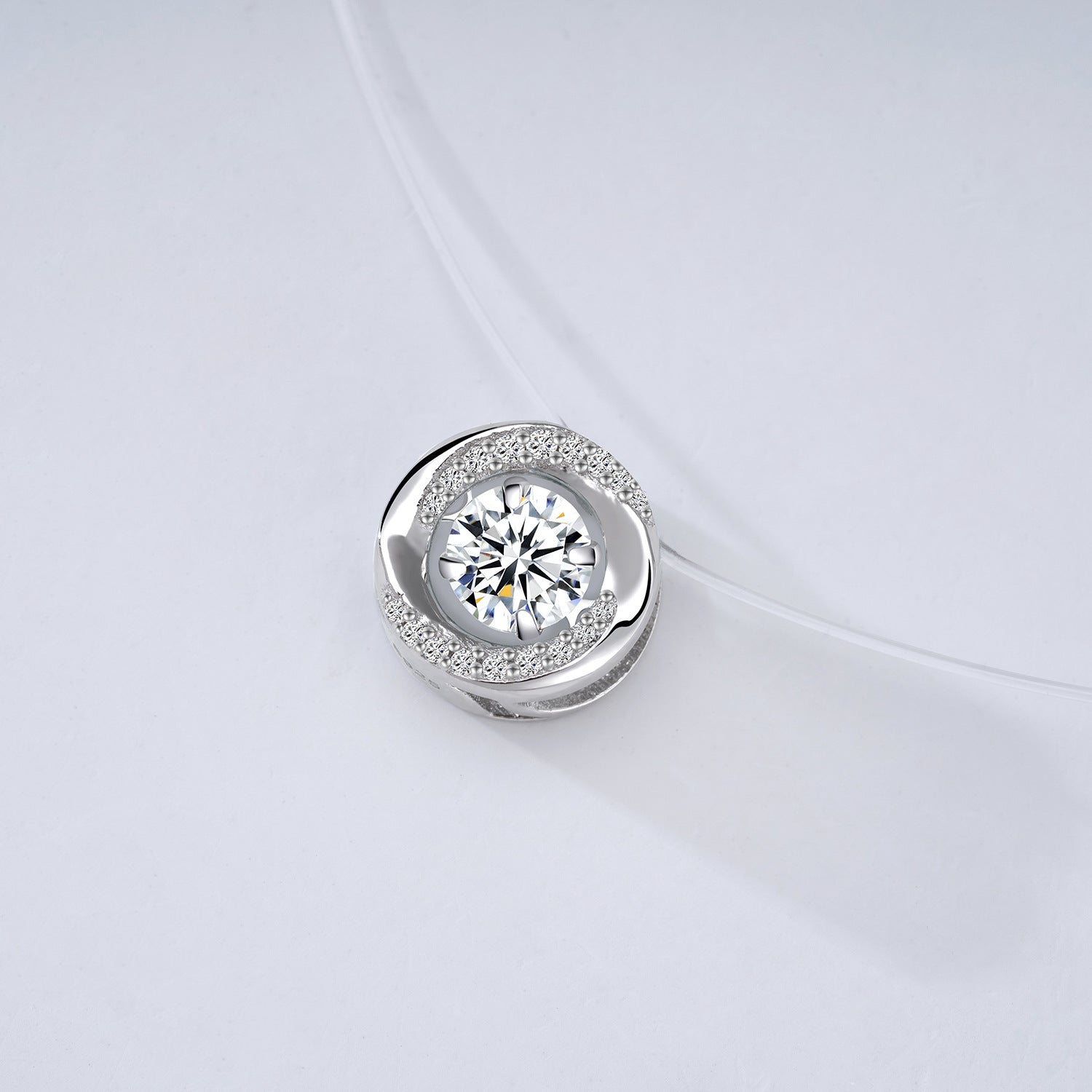 S925 Sterling Silver "Mermaid Tears" Moissanite Necklace – Invisible Fishing Line Floating Pendant, D-Color Moissanite Clavicle Chain, Niche Ethereal Jewelry for Women