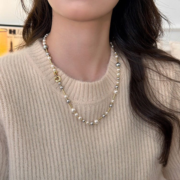 Long Pearl Y-Shaped Sweater Chain – 18K Gold Plated Layered Lariat Necklace for Autumn & Winter Fashion