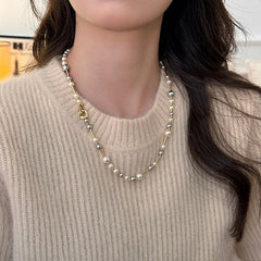 Long Pearl Y-Shaped Sweater Chain – 18K Gold Plated Layered Lariat Necklace for Autumn & Winter Fashion