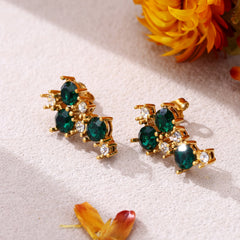 Red Cherry Earrings for Women - Niche 18K Gold Plated Titanium Steel Studs - Tarnish-Proof Hypoallergenic Light Luxury Jewelry