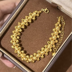 Alluvial Gold Explosive Cat Eye Transfer Bead Braided Bracelet For Women 2025 Popular Alluvial Gold Bracelet Fashionable And Versatile High-End