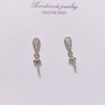S925 Sterling Silver Water Drop Pearl Earrings - Vintage-Inspired Micro-Pave Zirconia Dangle Studs - Hypoallergenic Elegant Jewelry for Women