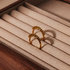 French Bean Irregular Stud Earrings - 18K Gold Plated Titanium Steel - Waterproof Niche Design Organic Earrings for Women