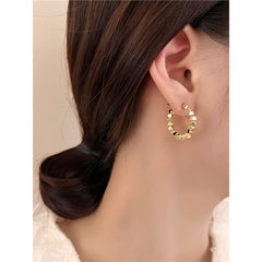 "Broken Silver" Irregular Lava Hoops - S925 Sterling Silver Textured Round Earrings - High-End Niche Design for Large Face Shapes