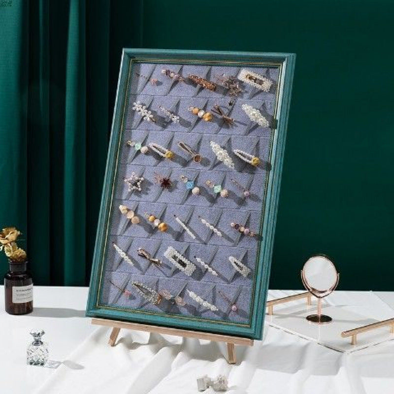 Wall-Mounted Jewelry & Hairpin Display Board - Multi-Functional Headwear Organizer Frame - Aesthetic Earring, Necklace, and Hair Accessory Storage Rack for Home Decor