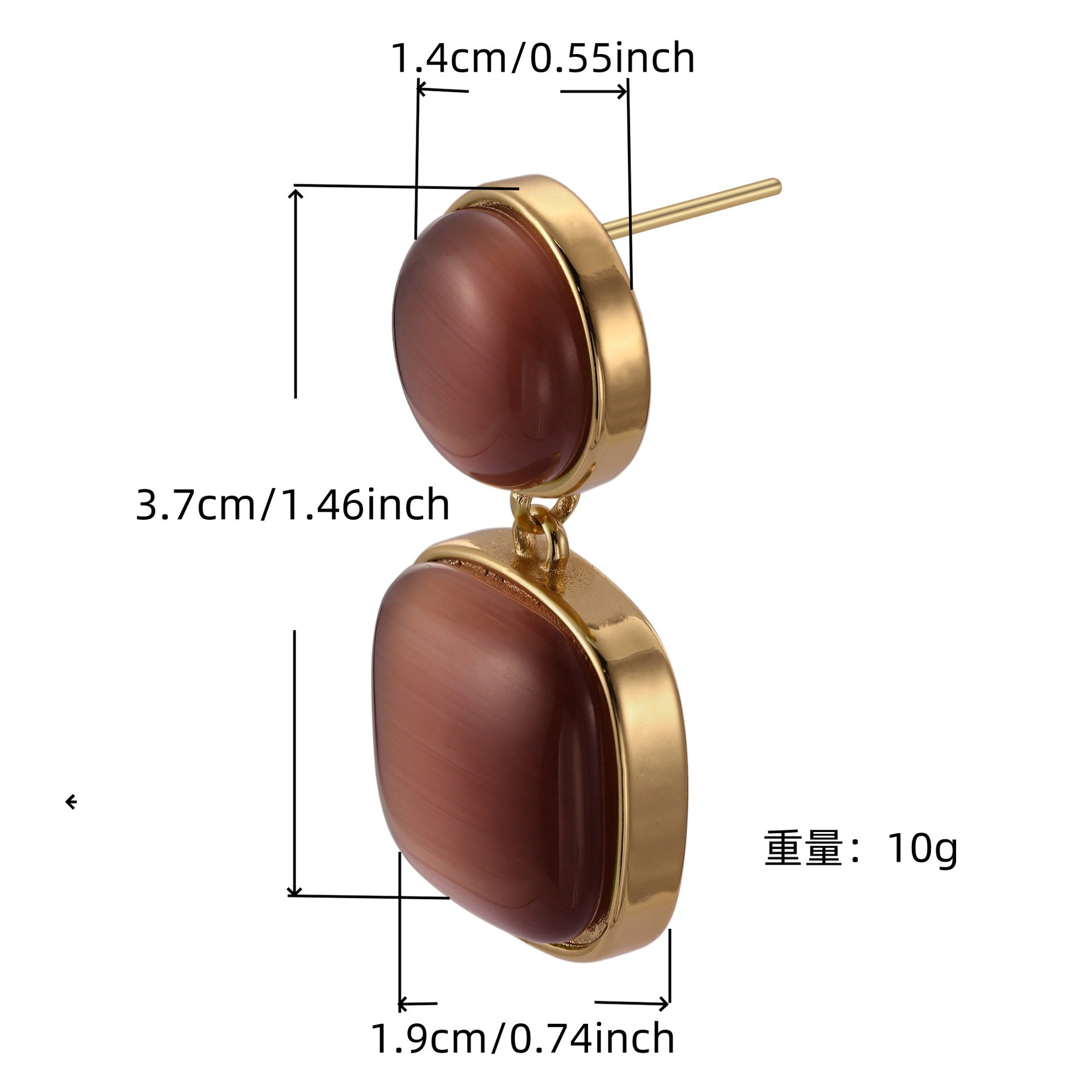 French Enamel Geometric Earrings with S925 Silver Needle - Small Fragrance Style Studs for Women