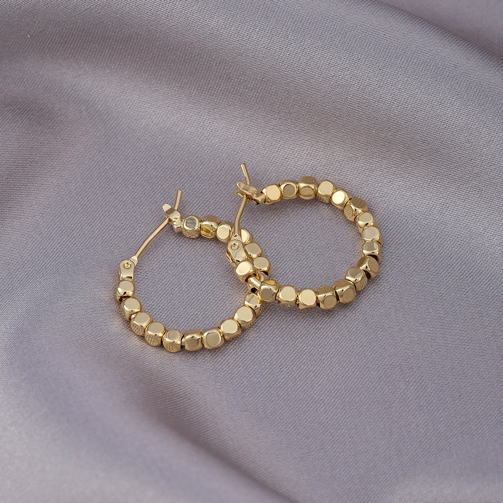 "Broken Silver" Irregular Lava Hoops - S925 Sterling Silver Textured Round Earrings - High-End Niche Design for Large Face Shapes