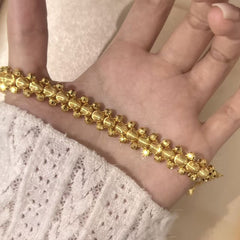 Alluvial Gold Explosive Cat Eye Transfer Bead Braided Bracelet For Women 2025 Popular Alluvial Gold Bracelet Fashionable And Versatile High-End