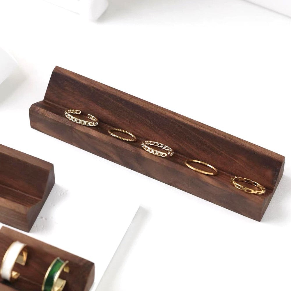Cross-Border Hot Selling Walnut Ring Rack Earrings Ring Storage Rack Jewelry Display Rack Jewelry Photography Props