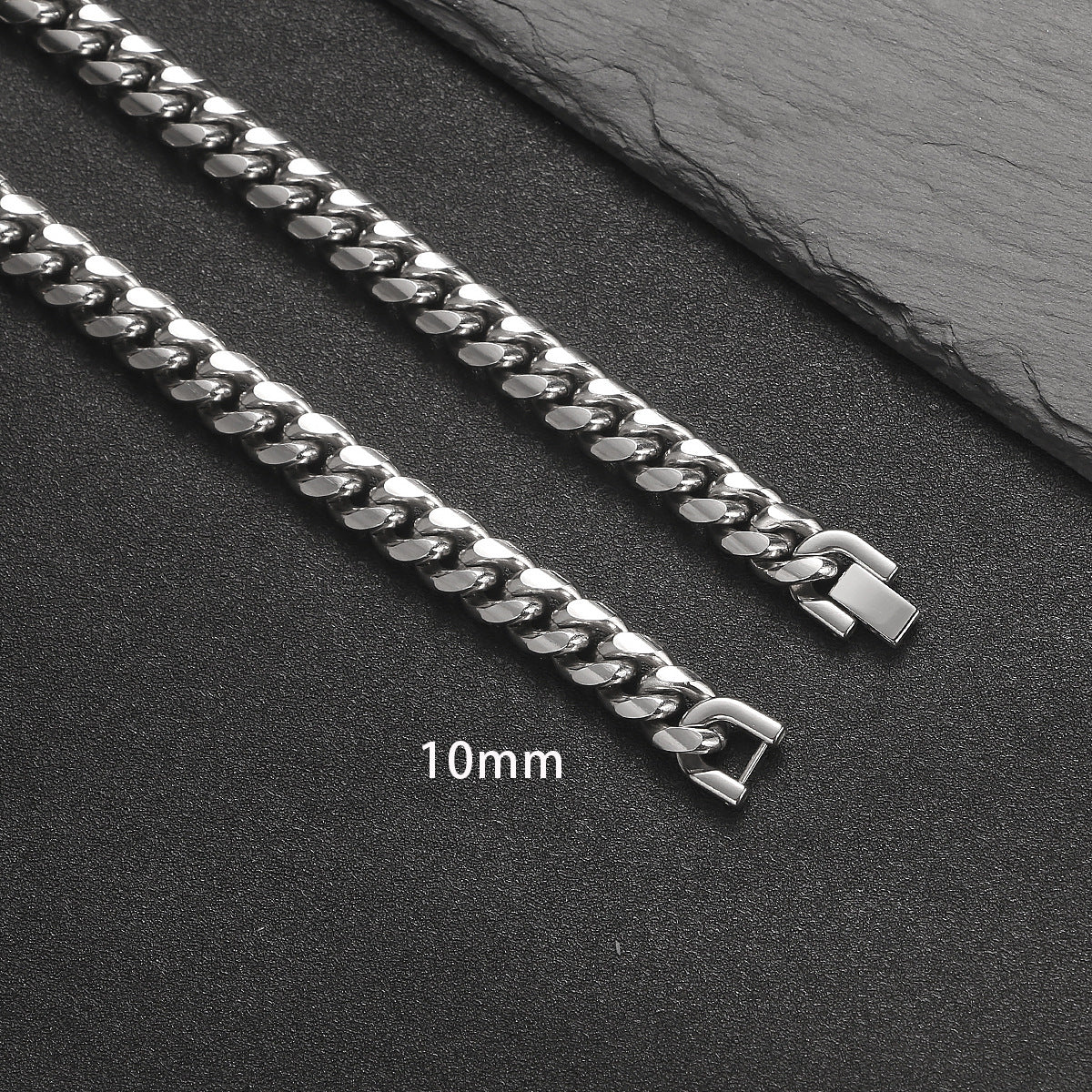 Heavyweight Titanium Steel Cuban Link Necklace – 360° Round Grinding Tightly Encrypted Chain, Hip-Hop Streetwear Jewelry with Industrial Security Buckle for Men