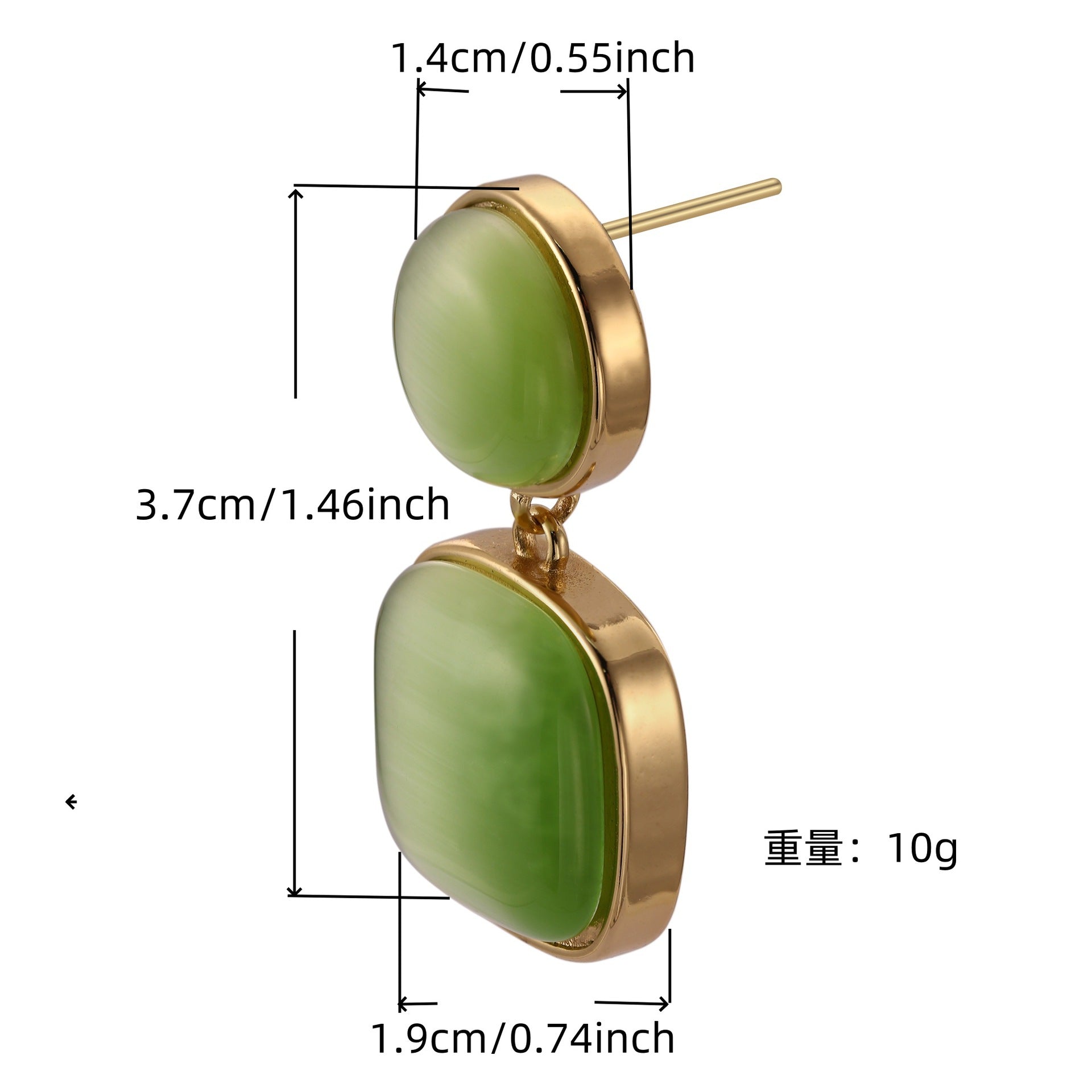 French Enamel Geometric Earrings with S925 Silver Needle - Small Fragrance Style Studs for Women