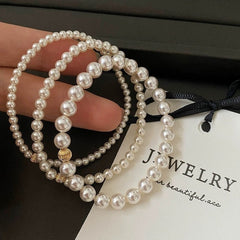 18K Gold Plated Transfer Bead Bracelet – Minimalist French Light Luxury Design, Niche Temperament Hand Jewelry for Women