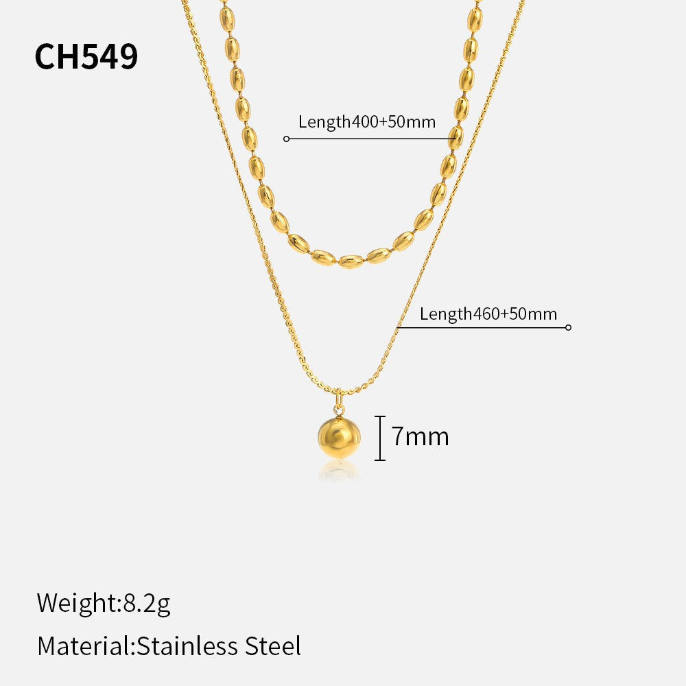 14K Gold Double-Layer Star Necklace – Stainless Steel Geometric Five-Pointed Star Pendant, Ins Style Niche Design Layered Clavicle Chain for Women