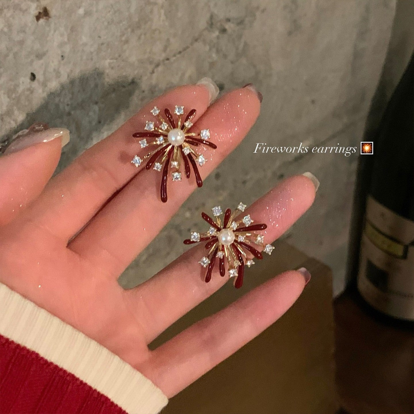 Starburst Enamel Drop Earrings - S925 Silver Needle Fireworks Statement Earrings - Vintage Gold Plated Geometric Jewelry for Women